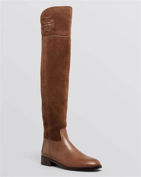 lyst tory burch over the knee boots simone in brown