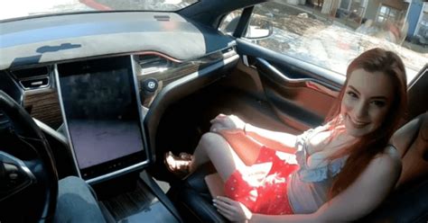 Couple Film Sex Scene Inside Self Driving Tesla Model X