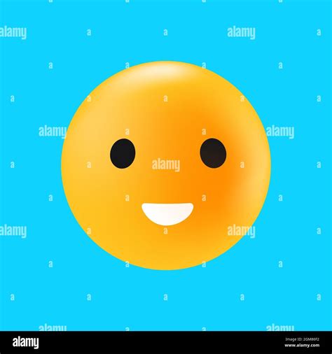 Simple Happy Emoticon Isolated Smiling Face Positive Reaction In