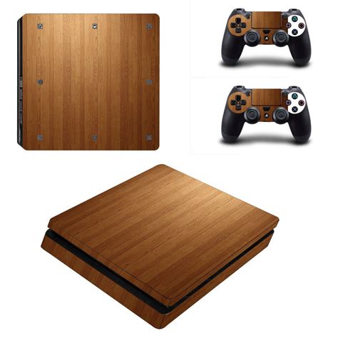 Wooden Design Ps4 Slim Edition Skin Decal For Console And 2 Controllers