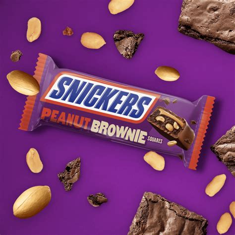 Snickers Peanut Brownie Squares Full Size Chocolate Candy Bar 12 Oz