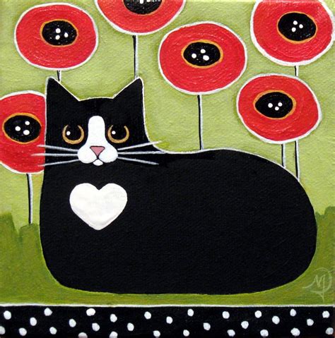 Pin By Lisa Price On Here Kitty Kitty Folk Art Cat Folk Art