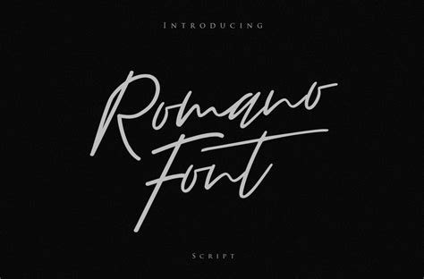 Romano Romano Is A Signature Font Script With Stylish Movement And