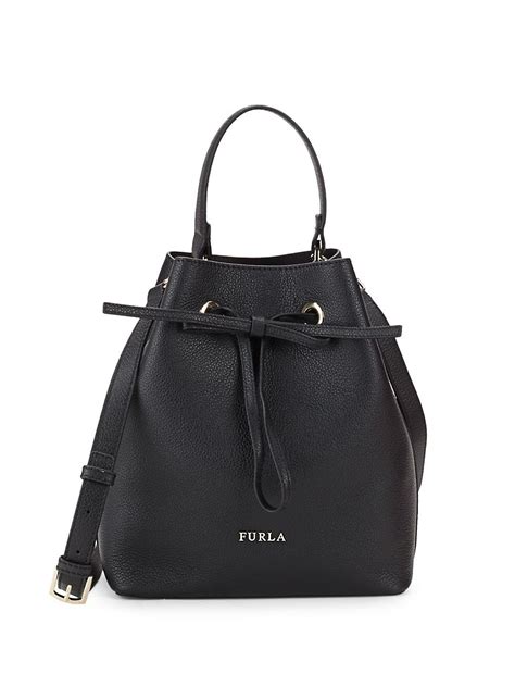 Furla Costanza Leather Bucket Bag In Onyx Black Lyst