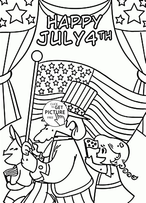 July 4th Coloring Page - Coloring Home