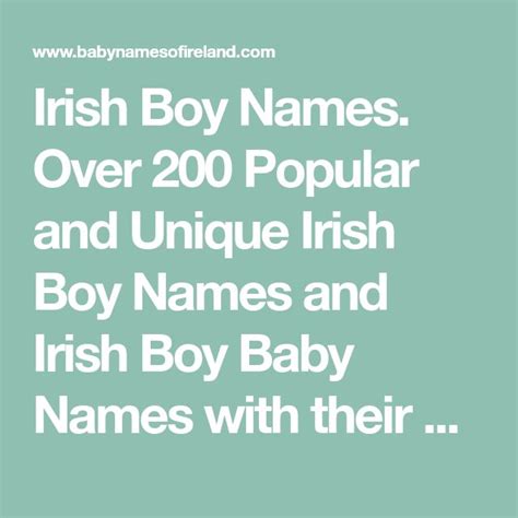 Irish Boy Names Irish Baby Boys Names Meanings And Origins Irish
