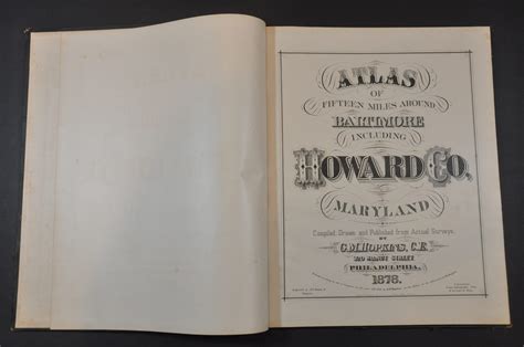 Atlas Of Fifteen Miles Around Baltimore Including Howard Co Maryland