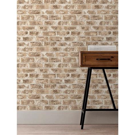 Brewster Jomax Neutral Warehouse Brick Paper Non Pasted Wallpaper Roll