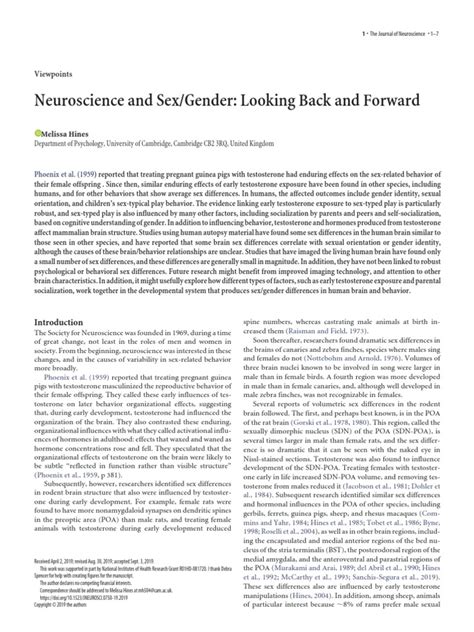 neuroscience and sex gender looking back and forward viewpoints pdf sexual dimorphism gender