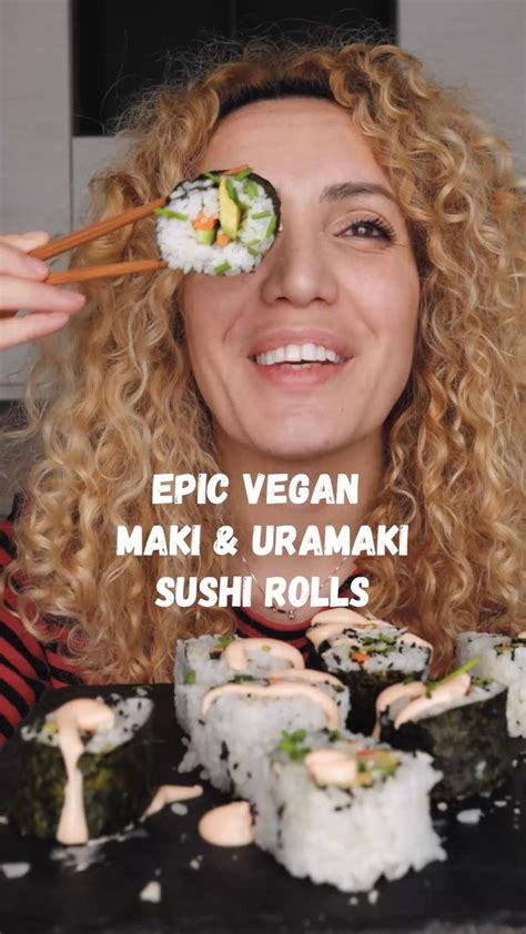 How To Make Vegan Sushi Rolls Maki Uramaki Recipe Video 🍱 Inside Out Rolls Raw Vegan