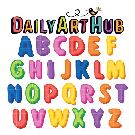 Cute Colorful Alphabet Clip Art Set Daily Art Hub Free