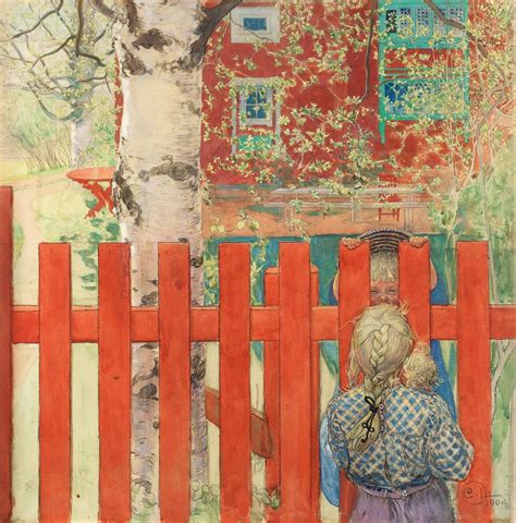 Art And Artists Carl Larsson 1904 By The Fence Carl Larsson Painting