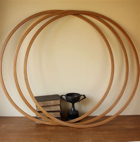 3 Vintage Wood Battell Hula Hoops Exercise Gym Home Decor Sports