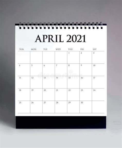 Simple Desk Calendar 2021 April Stock Image Image Of Year Month