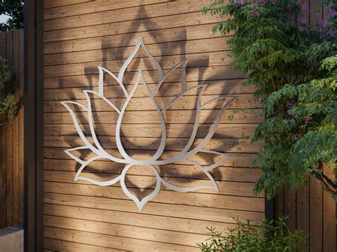 Lotus Flower Large Outdoor Metal Wall Art Garden Sculpture Etsy Australia