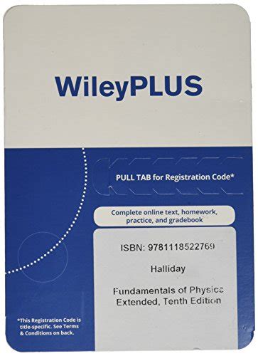 Wileyplus Stand Alone To Fundamentals Of Physics Extended 10th Ed