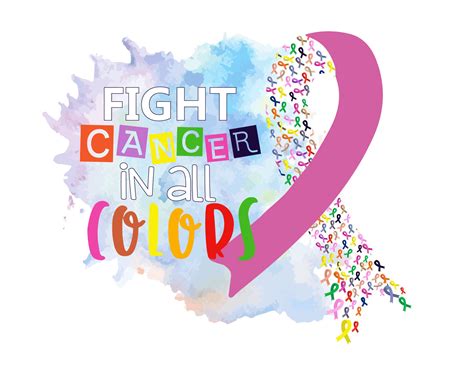 Fight Cancer In All Colors Clipart Instant Download Etsy