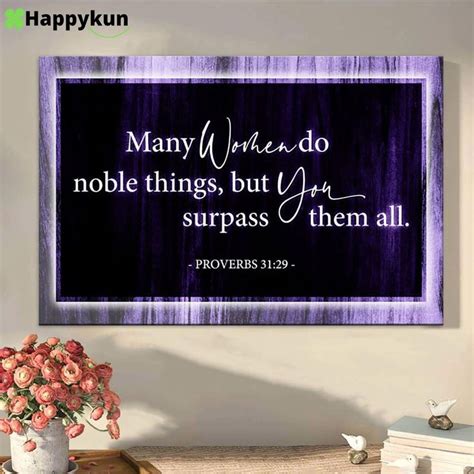 Many Women Do Noble Things Proverbs 3129 Canvas Art Scripture Canvas