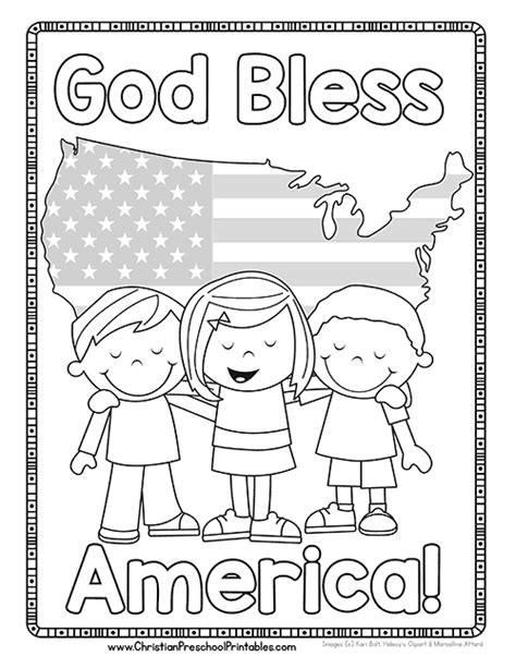 God Bless America Eagle Coloring Page Coloring Pages