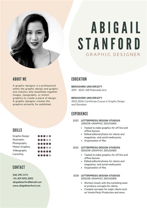 Customize Free Creative Resumes Templates Online Canva Graphic