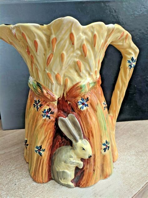 Burleigh Ware Rabbit Hare Harvest Jug Vintage Art Deco Handpainted