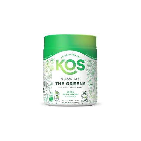 Kos Amazing Tasting Super Greens Powder Usda Organic