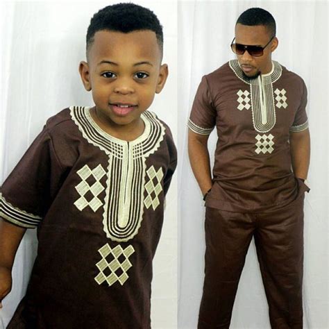 African Embroidered Cloth For Man And Son Custom Dashiki Top Pants Set