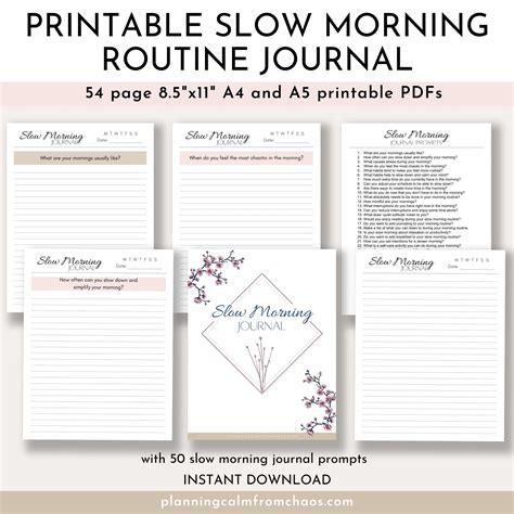 Slow Morning Routine Printable Journal Planning Calm From Chaos