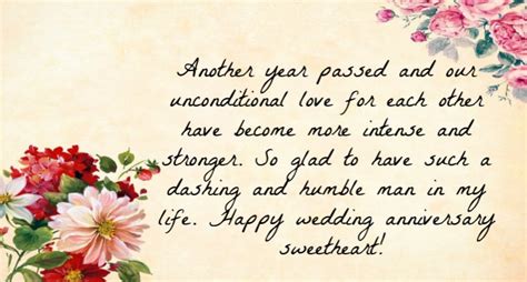 It does not matter either you are together for 1 year or 10 years. Best Wedding Anniversary Wishes For Husband - Quotes ...