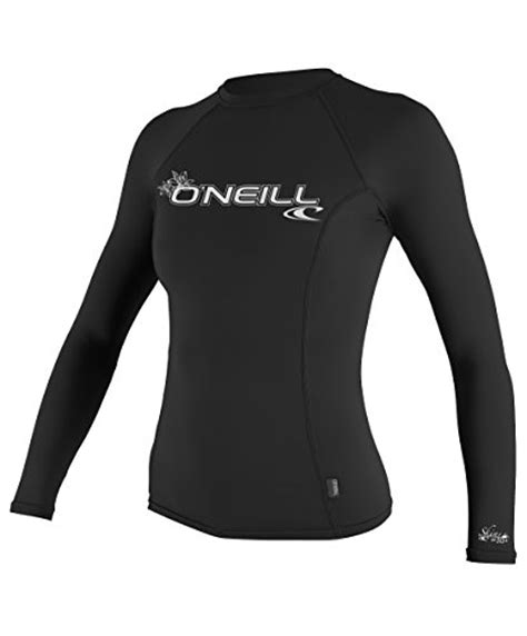 Oneill Uv Sun Protection Womens Basic Skins Long Sleeve Crew Rashguard Black Medium