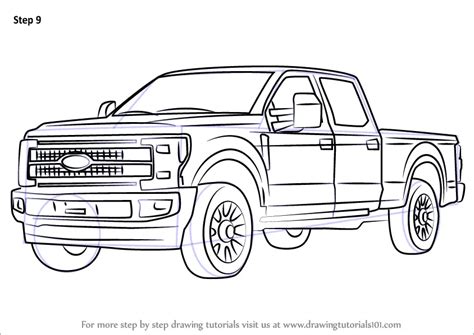 Learn How To Draw Ford F350 Trucks Step By Step Drawing Tutorials