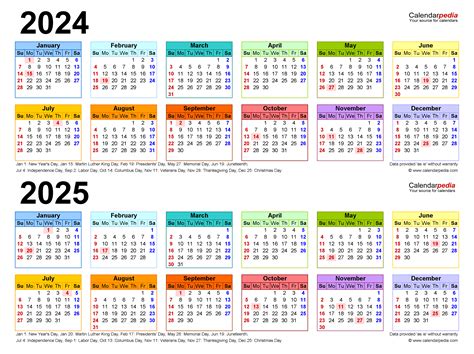 2024 2025 Two Year Calendar Free Printable Word Templates 2024