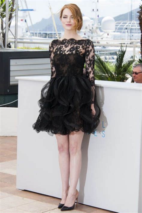 Emma stone showed off a possible engagement ring from boyfriend dave mccary as she picked up stone dressed casually outside of the dazzling diamond. Emma Stone Little Black Dress Cannes Film Festival 2015 ...