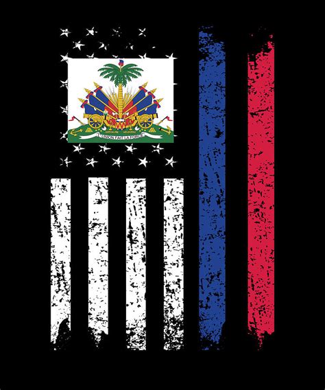 Half Haitian Half American Flag Haiti Usa Digital Art By Madeby Jsrg