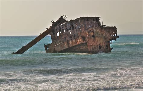 The Wreck Of The Three Stars Cargo Ship Akrotiri Peninsula Coast