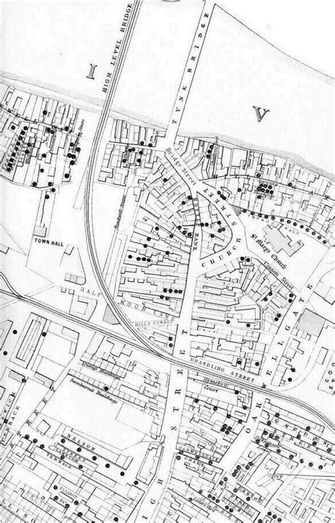 Genuki Cholera Inquiry Commission 1854 Gateshead Map Part 2