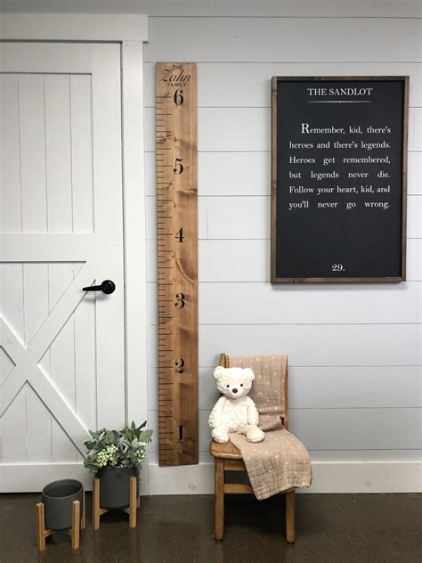 Wooden Height Chart Height Chart Ruler Wooden Growth Chart Growth