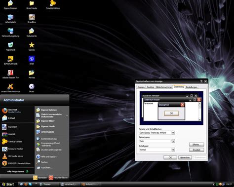 Dark Glossy Windows Xp Theme By Arrow 4 U On Deviantart