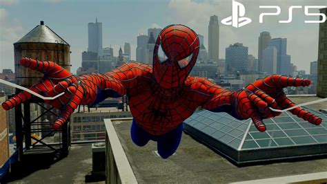 Spider Man Remastered Ps5 Webbed Suit Free Roam Gameplay 4k 60fps