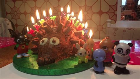 Happy Birthday Bing Bunny Chocolate Hedgehog Cake Youtube