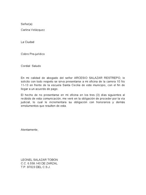 Carta De Cobro Juridico Ejemplo About Quotes W Otosection Riset