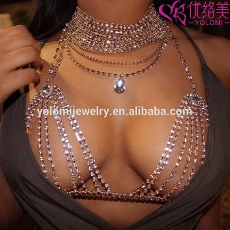 Rhinestone Bra Top Rave Body Chain Sexy Bralette Harness Bra Chain