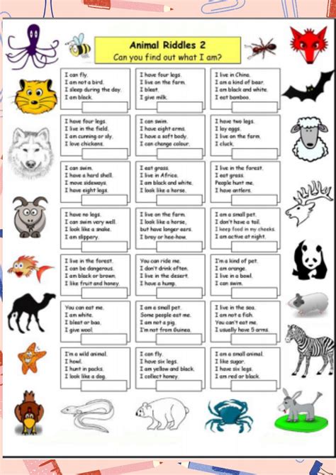 Загадки на английском языке про животных для детей - Задания для ...