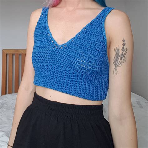 Royal Blue Crochet Bralette Top Size Small8 10 Etsy
