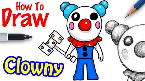 How To Draw Clowny Roblox Piggy
