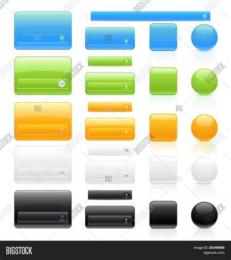 Glossy Buttons Set Vector And Photo Free Trial Bigstock