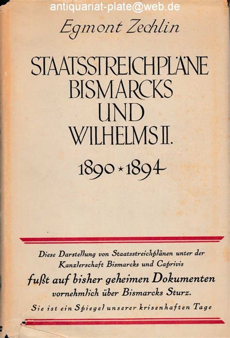 Staatsstreichpläne Bismarcks und Wilhelms II 1890 1894 Diese