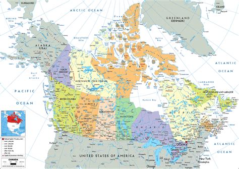 Canada Map Political Worldometer