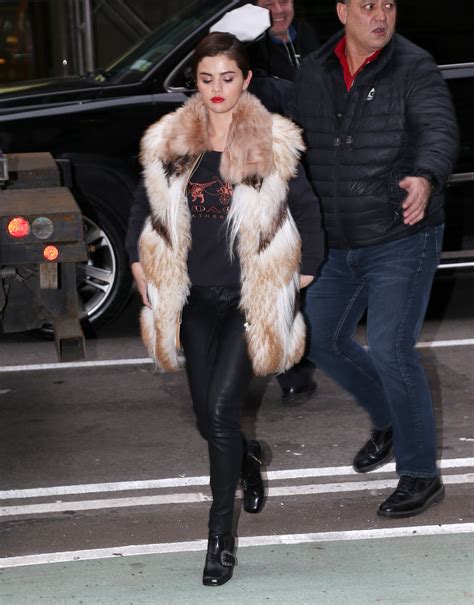 Selena Gomez Takes An Epic Shearling Vest To The Recording Studio Vogue