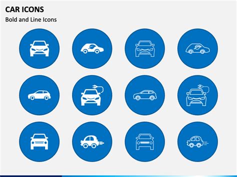 Car Icons Powerpoint Template Ppt Slides
